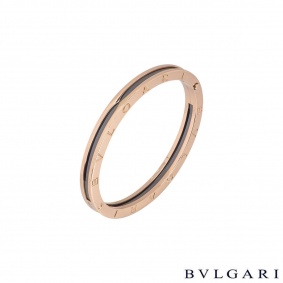 Bvlgari Rose Gold Black Ceramic B.zero1 Bracelet 351417